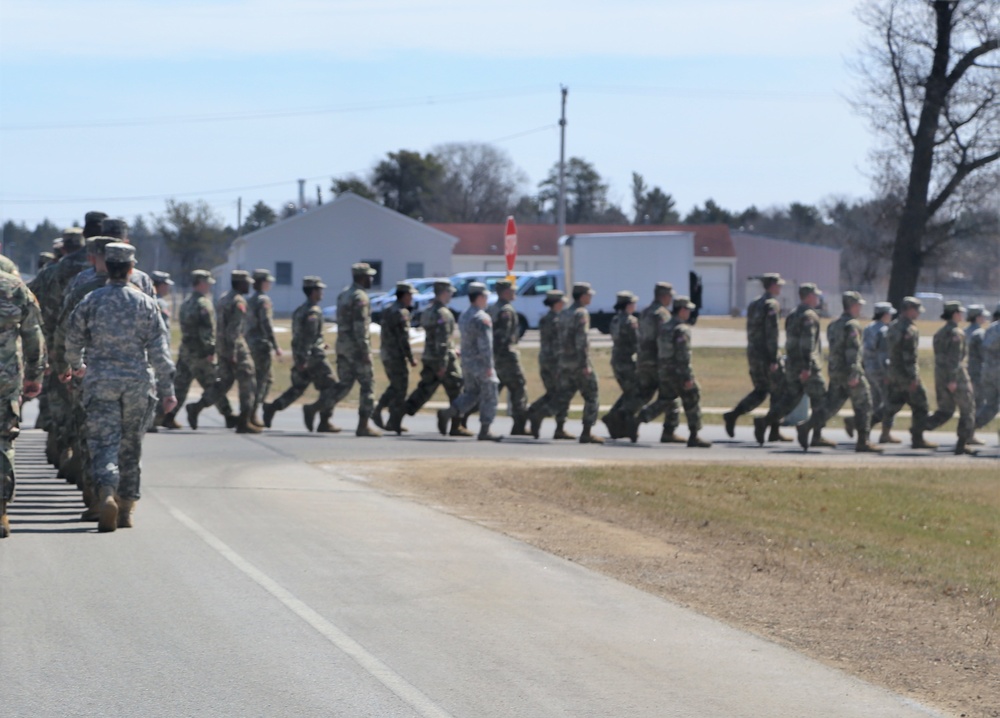 NCO Academy students hold classwide march on Army Reserve birthday at Fort McCoy