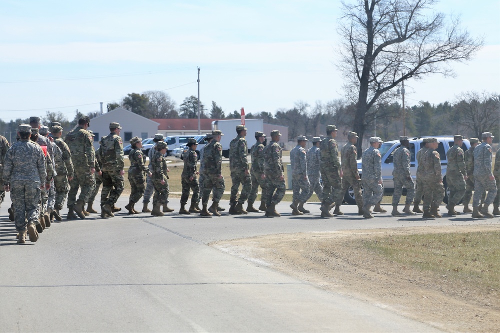 NCO Academy students hold classwide march on Army Reserve birthday at Fort McCoy