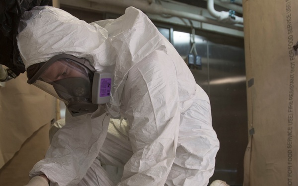 Sailors Work On Nimitz HAB Teams