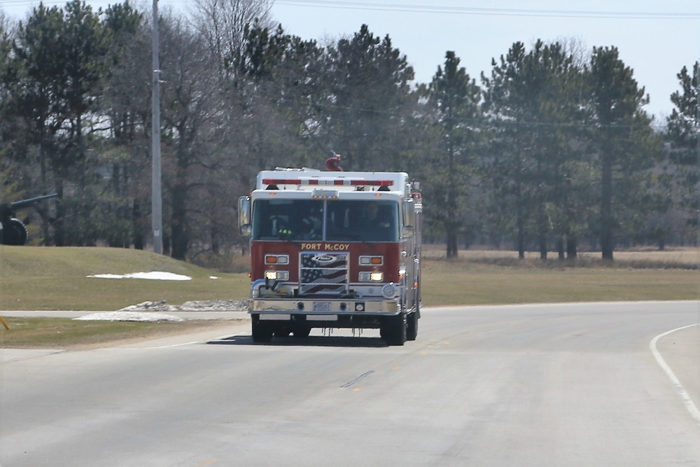 Emergency vehicles at Fort McCoy