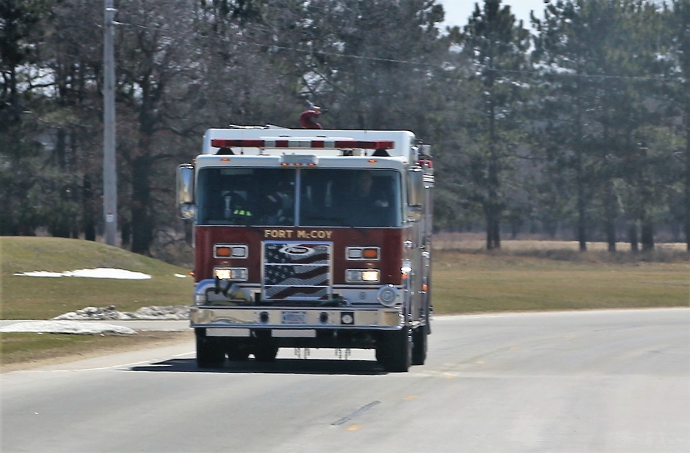Emergency vehicles at Fort McCoy