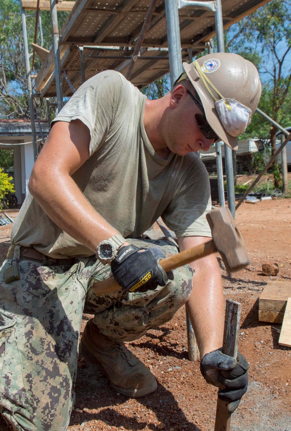 Seabees attached to Naval Mobile Construction Battalion (NMCB) 5 conduct engineering projects for PP18