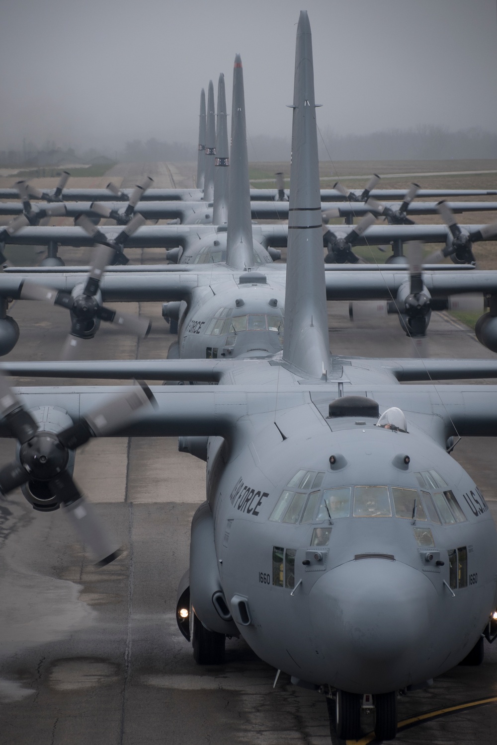 Five ship formation flight at 179th Airlift Wing