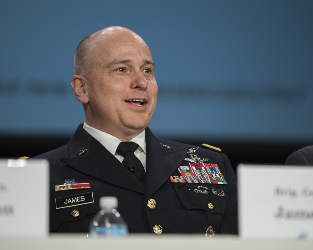 Brig. Gen. James at 34th Space Symposium