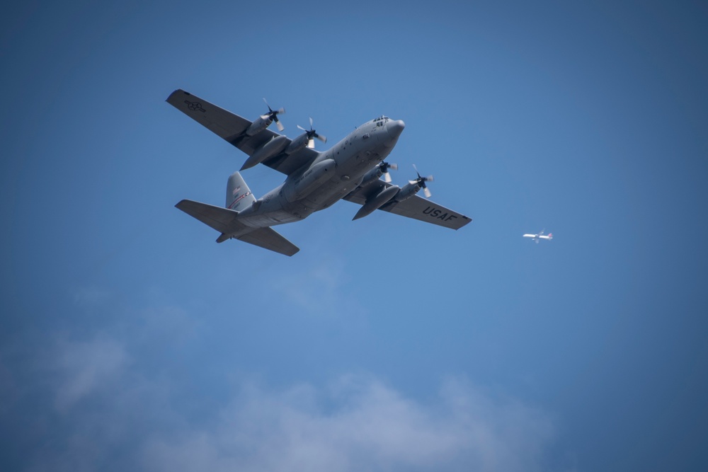 Five ship formation flight at 179th Airlift Wing