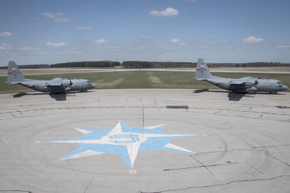 Five ship formation flight at 179th Airlift Wing