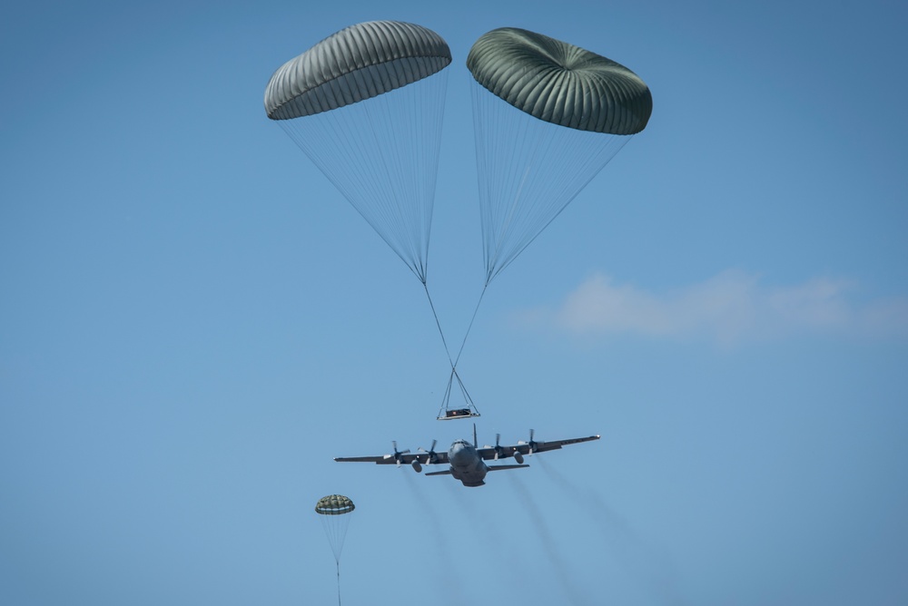 Five ship formation flight at 179th Airlift Wing