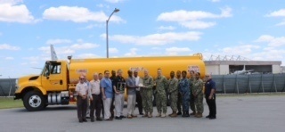 Members of the NAVSUP Fleet Logistics Center Jacksonville Site NAS Jacksonville Fuel’s Division pose after being recognized as the 2017 Naval Retail Fuel Management Activity of the Year
