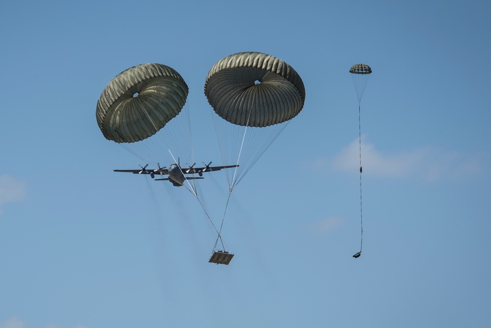 Five ship formation flight at 179th Airlift Wing