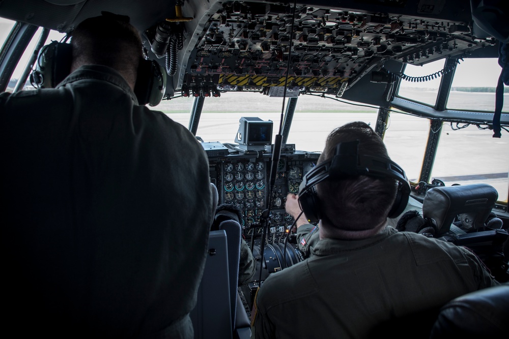 Five ship formation flight at 179th Airlift Wing