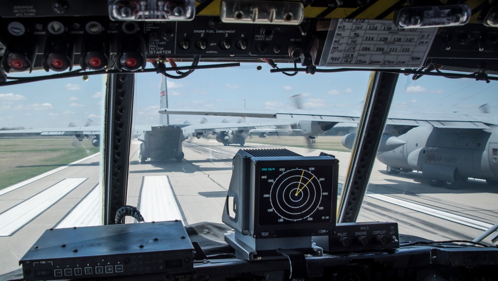 Five ship formation flight at 179th Airlift Wing