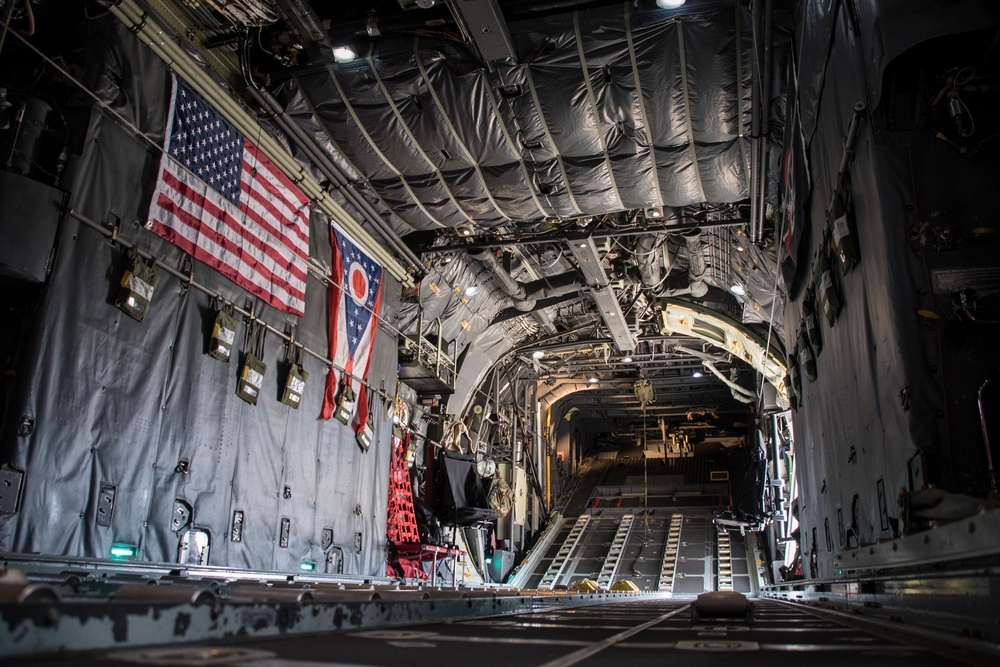 Five ship formation flight at 179th Airlift Wing