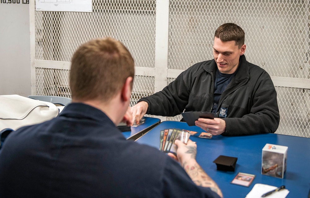 GHWB Sailors Play Card Game