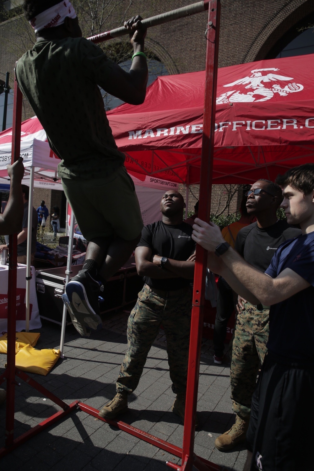 Marines share core values with student athletes at Penn Relays