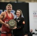 Marine presents award to wrestler