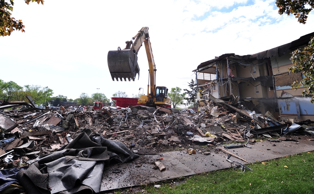 Historic McCoy Hall vanishes from Offutt's landscape