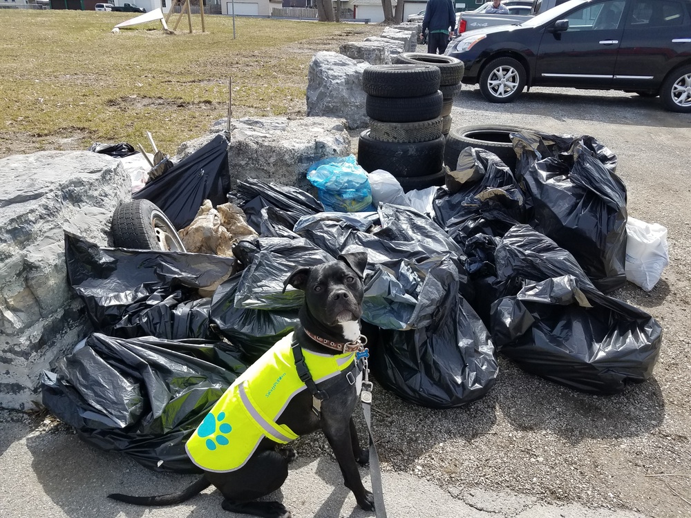 Garbage collected in Seneca Bluffs Park on Earth Day