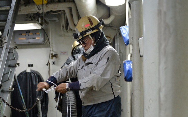 BLR Sailors secure the anchor.