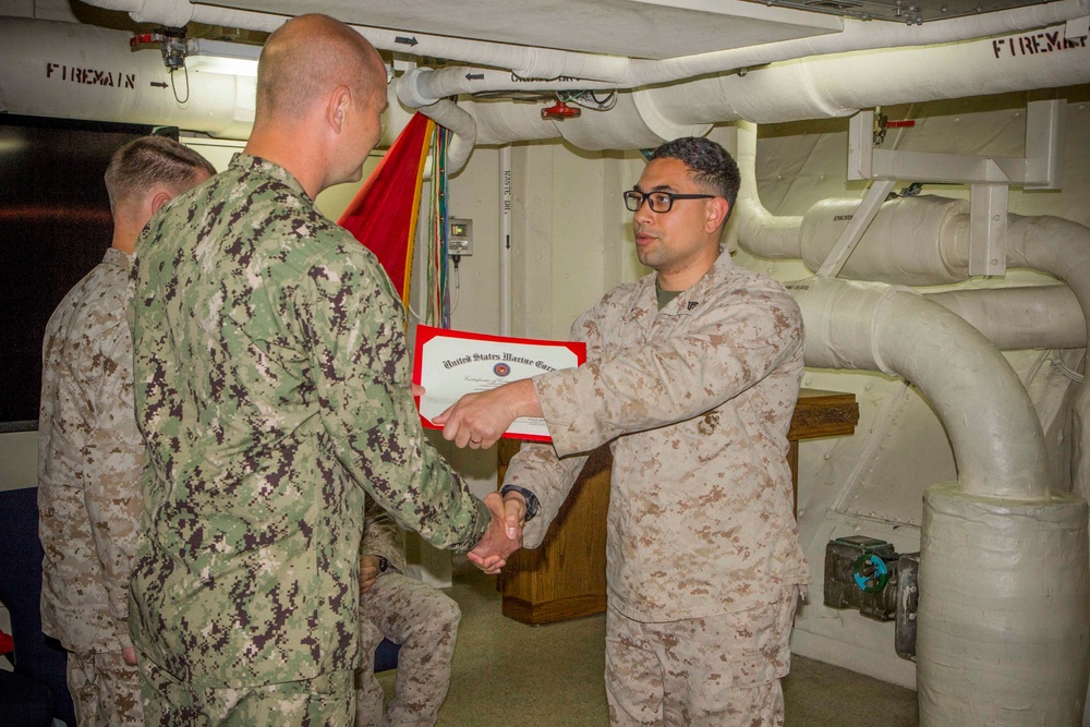April 30th Corporal’s Course Graduation aboard the USS New York