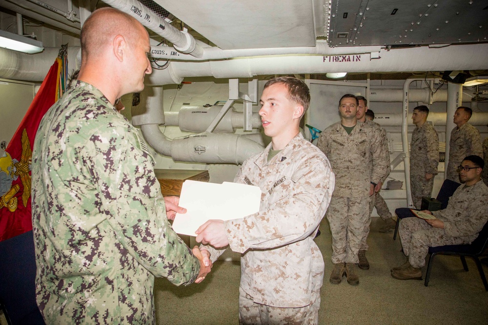 April 30th Corporal’s Course Graduation aboard the USS New York