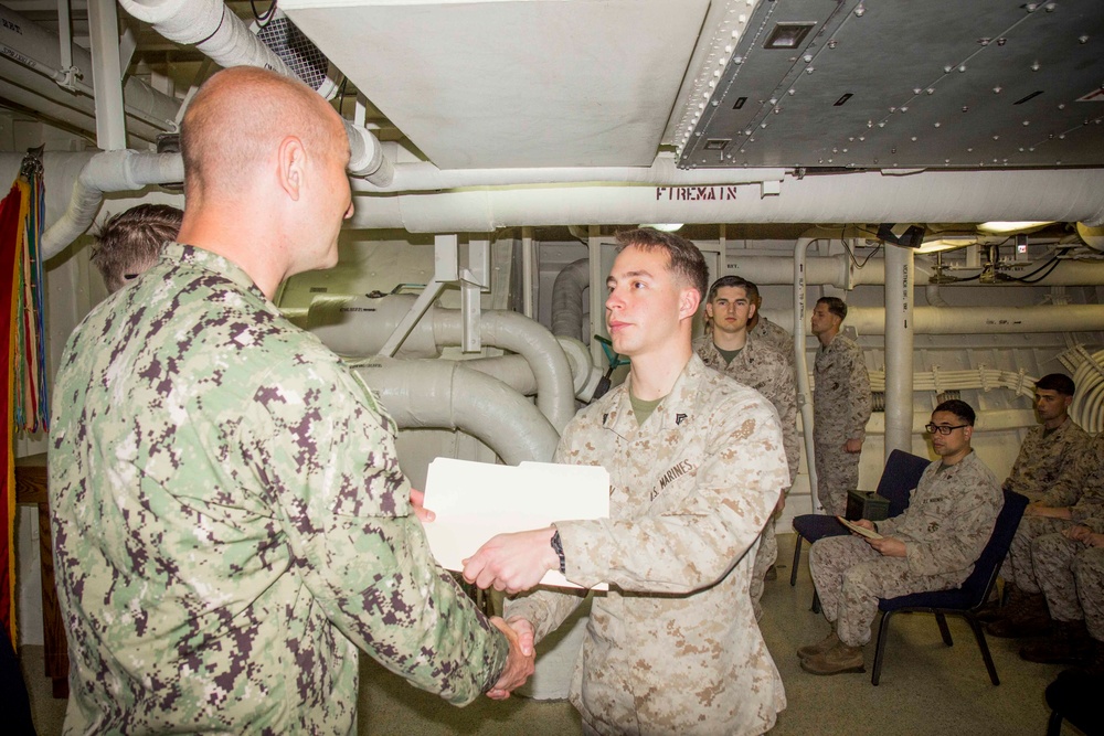 April 30th Corporal’s Course Graduation aboard the USS New York