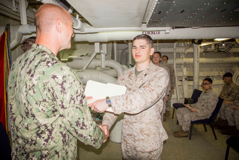 April 30th Corporal’s Course Graduation aboard the USS New York