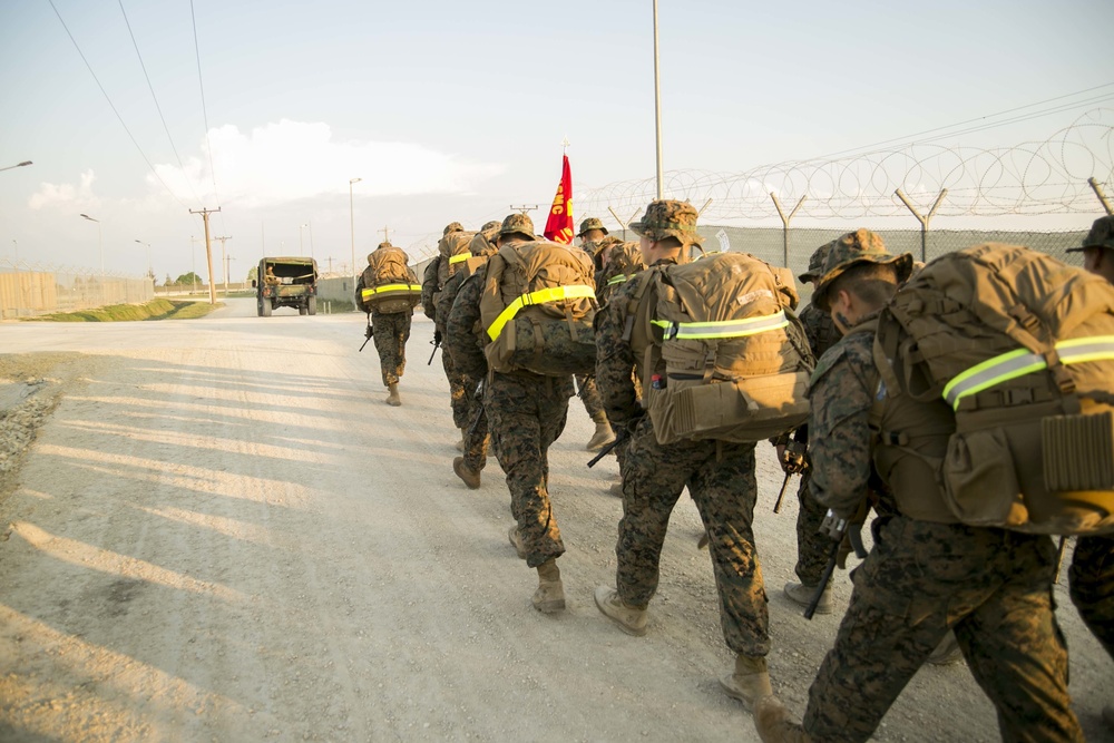 Step Together, Fight Together: BSRF H&amp;S Marines Six-Mile Hike and Ground Fighting