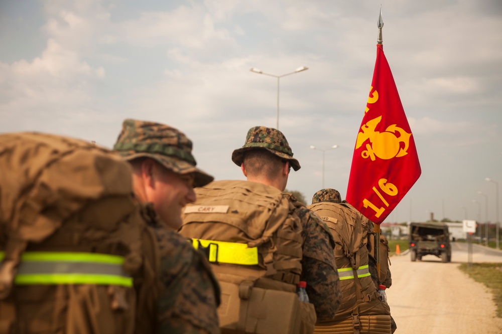 Step Together, Fight Together: BSRF Marines 6 Mile Hike