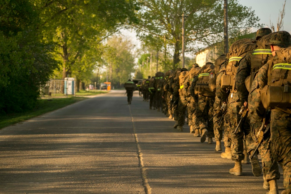 Step Together, Fight Together: BSRF H&amp;S Marines Six-Mile Hike and Ground Fighting