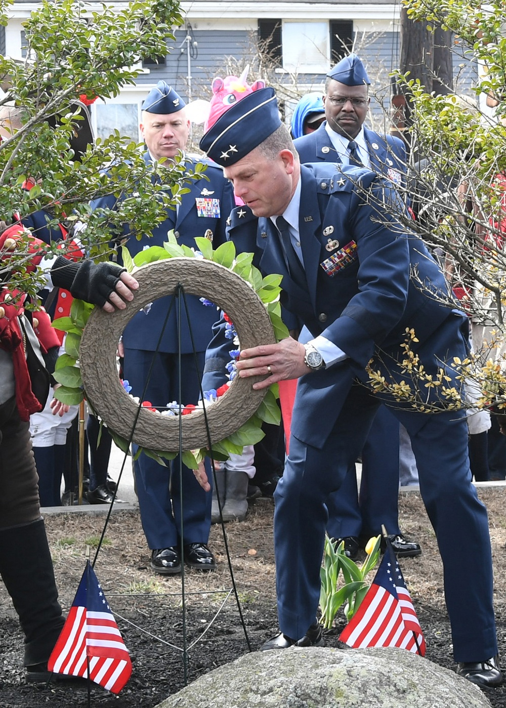 Airmen participate in Bedford Pole Capping