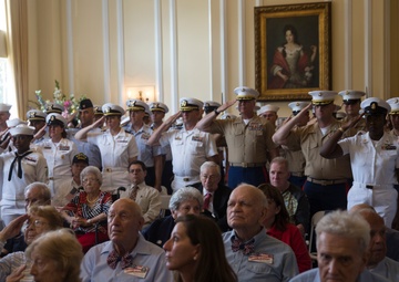 U.S. Marines and Sailors Pay Tribute To Previous Generations