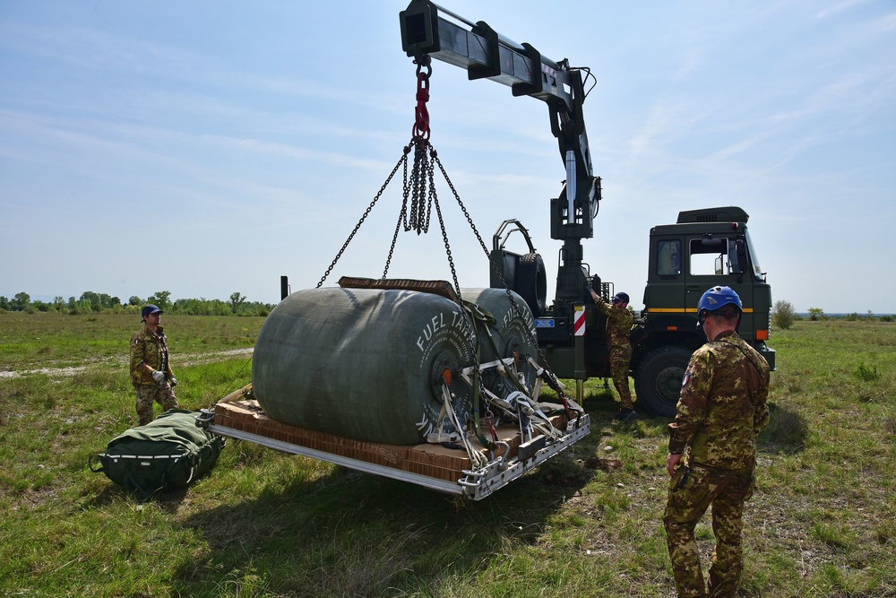 Italian Air Force and U.S. Army 173rd Airborne Brigade Airdrop Cooperation, 27 April 2018.