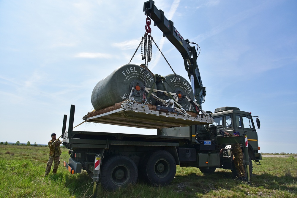 Italian Air Force and U.S. Army 173rd Airborne Brigade Airdrop Cooperation, 27 April 2018.