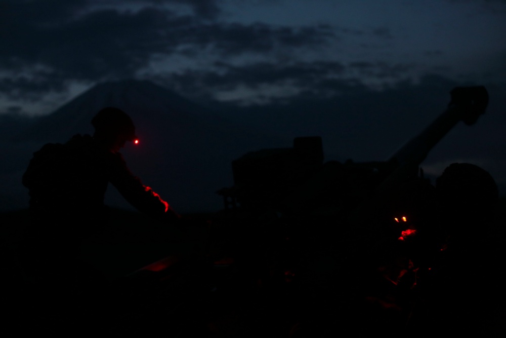3rd Battalion, 12th Marine Regiment sends rounds down range during Artillery Relocation Training Program 18-1