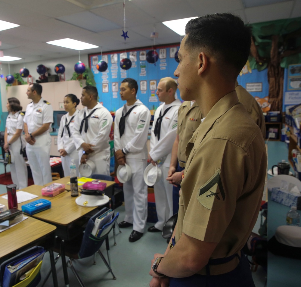 U.S. Marines And Sailors Go Back To School