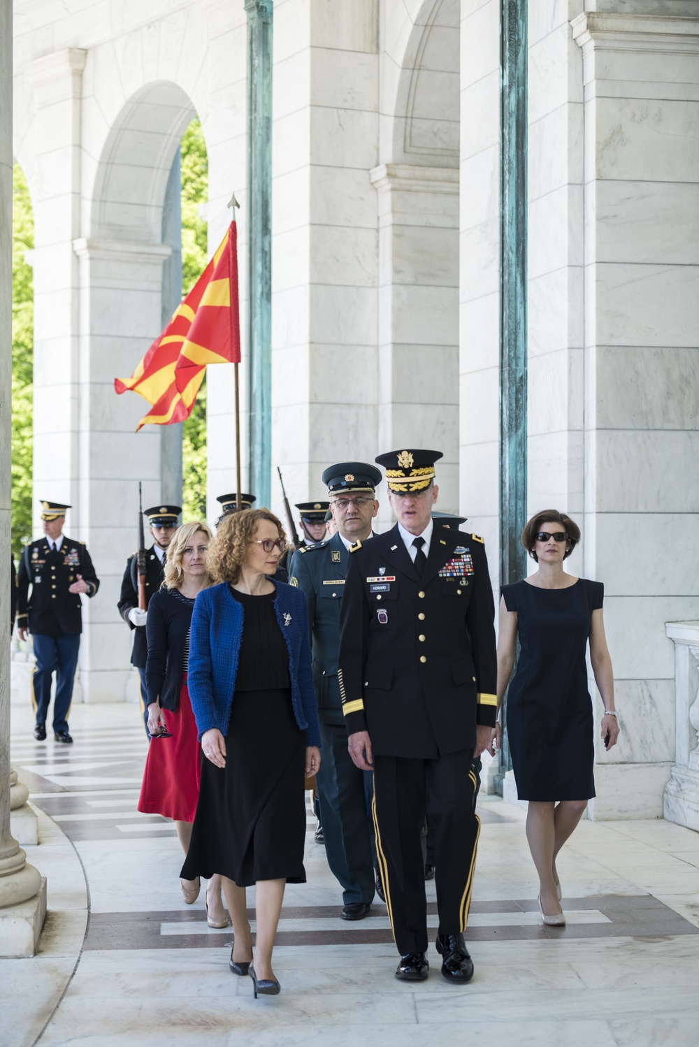 Macedonian Defense Minister Radmila Shekerinska Participates in an Armed Forces Full Honors Wreath-Laying Ceremony at the Tomb of the Unknown Soldier