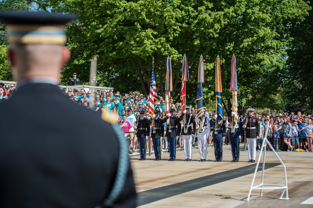 Macedonian Defense Minister Radmila Shekerinska Participates in an Armed Forces Full Honors Wreath-Laying Ceremony at the Tomb of the Unknown Soldier