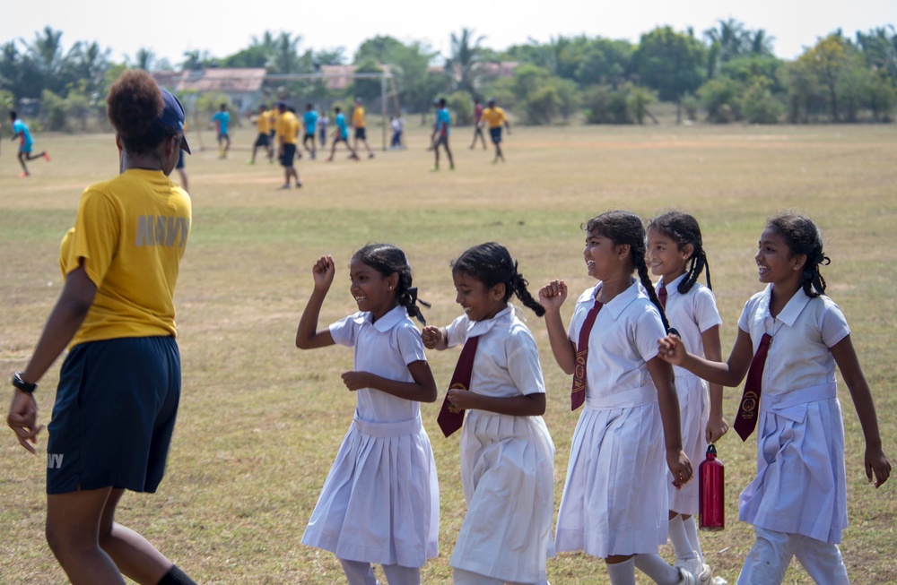 Service members participate in COMREL while in Sri Lanka