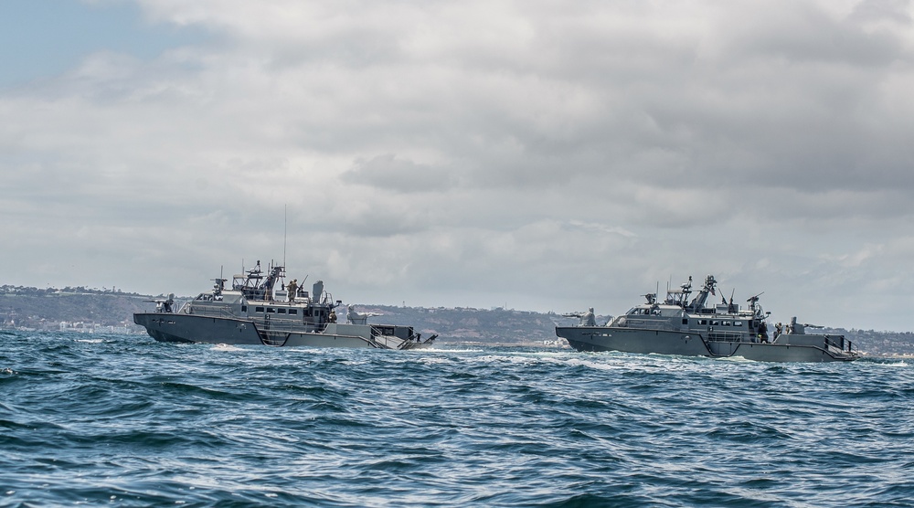 Mark VI Patrol Boats underway during Unit Level Training