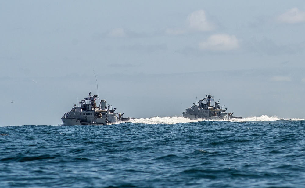 Mark VI Patrol Boats underway during Unit Level Training