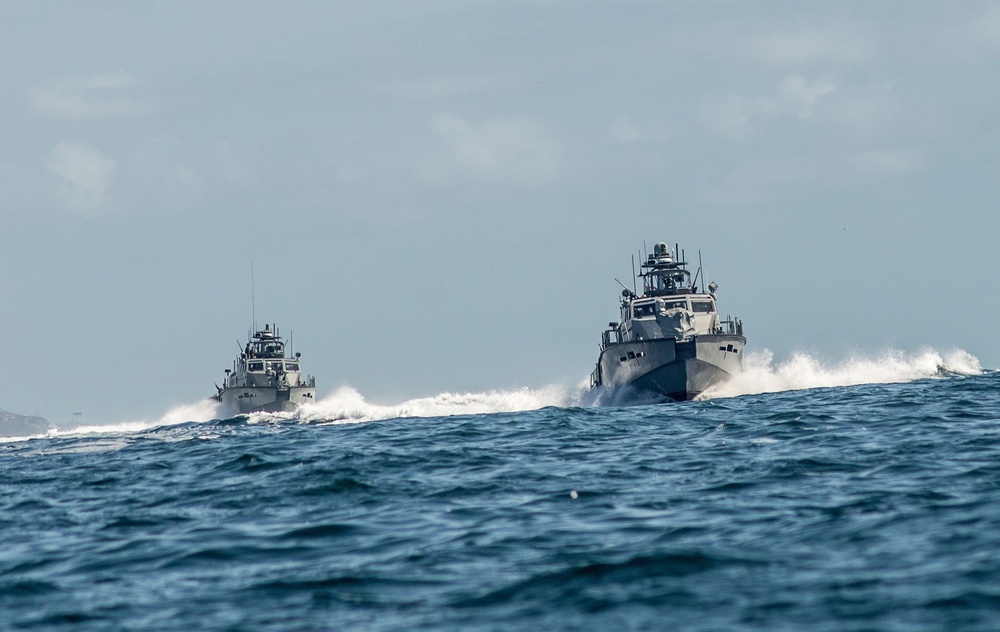 Mark VI Patrol Boats underway during Unit Level Training