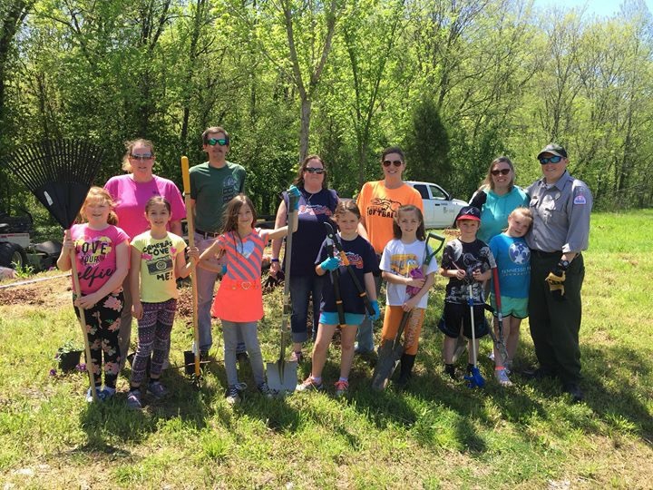Girl Scouts volunteer for Earth Day event at Cheatham Lake