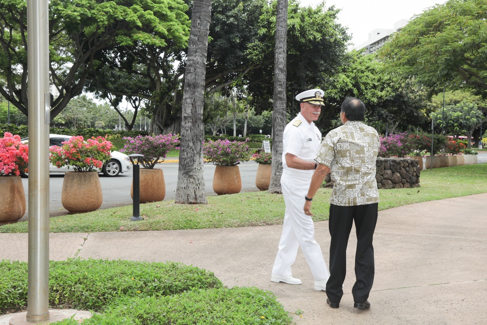 Adm. Scott H. Swift visits the Daniel K. Inouye Asia-Pacific Center for Security Studies.