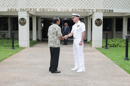 Adm. Scott H. Swift visits the Daniel K. Inouye Asia-Pacific Center for Security Studies.