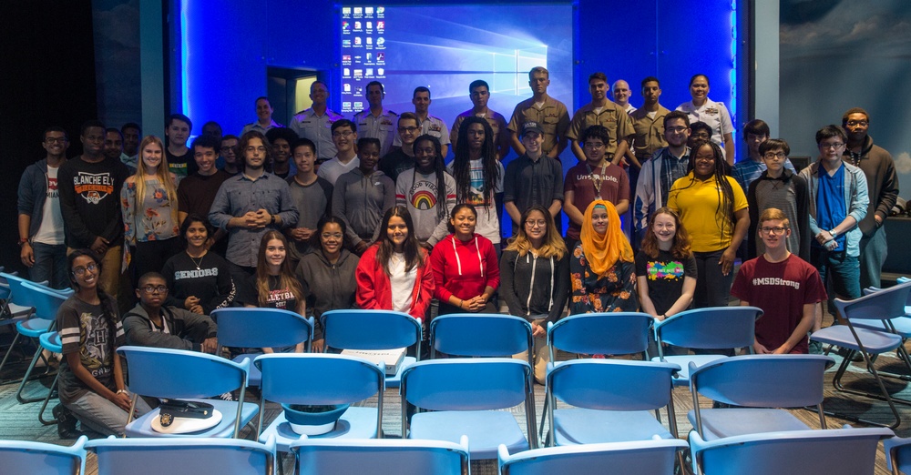 Our Future: U.S. Marines and Sailors discuss technological career paths with students