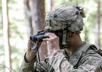 1-63 AR Cavalry Scouts Recon A Road During Combined Resolve X