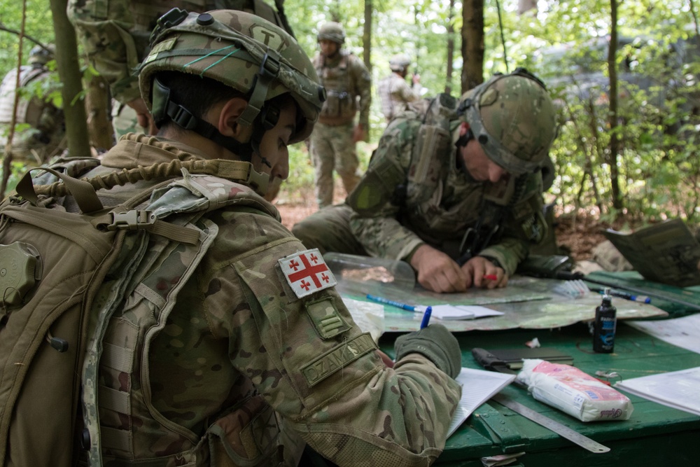 Georgian, US Soldiers work alongside each other during Combined Resolve