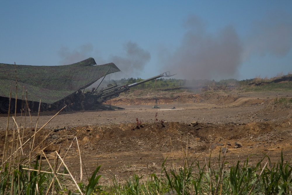 Charlie Battery Marines fire last round of fire missions during ARTP 18-1