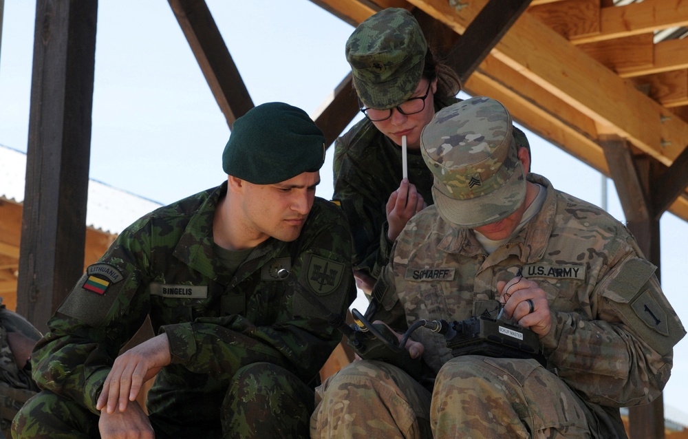 US, Lithuanian Soldiers stand shoulder to shoulder for Combined Resolve