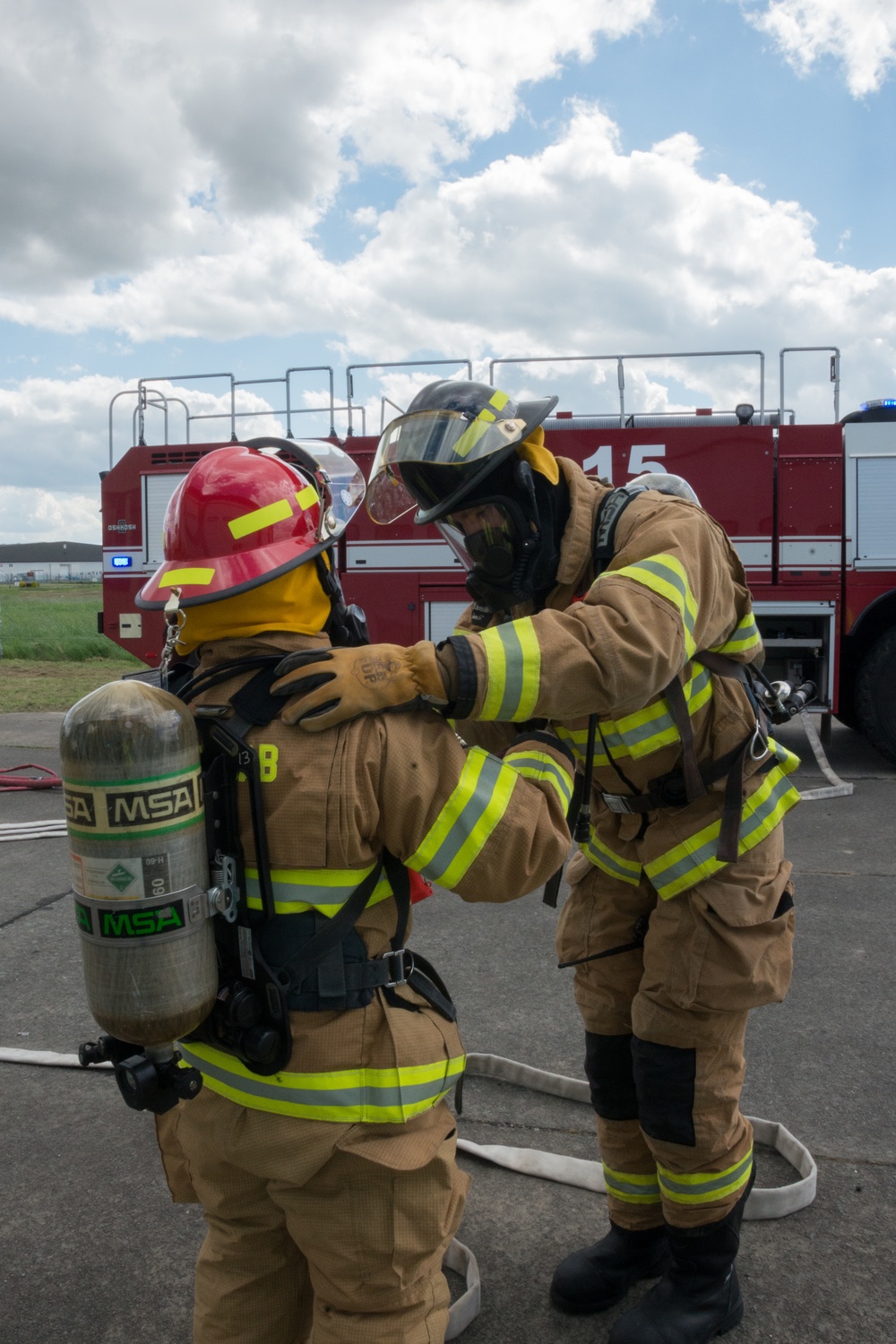 Fire fighter exercise 424th Air Base Squadron